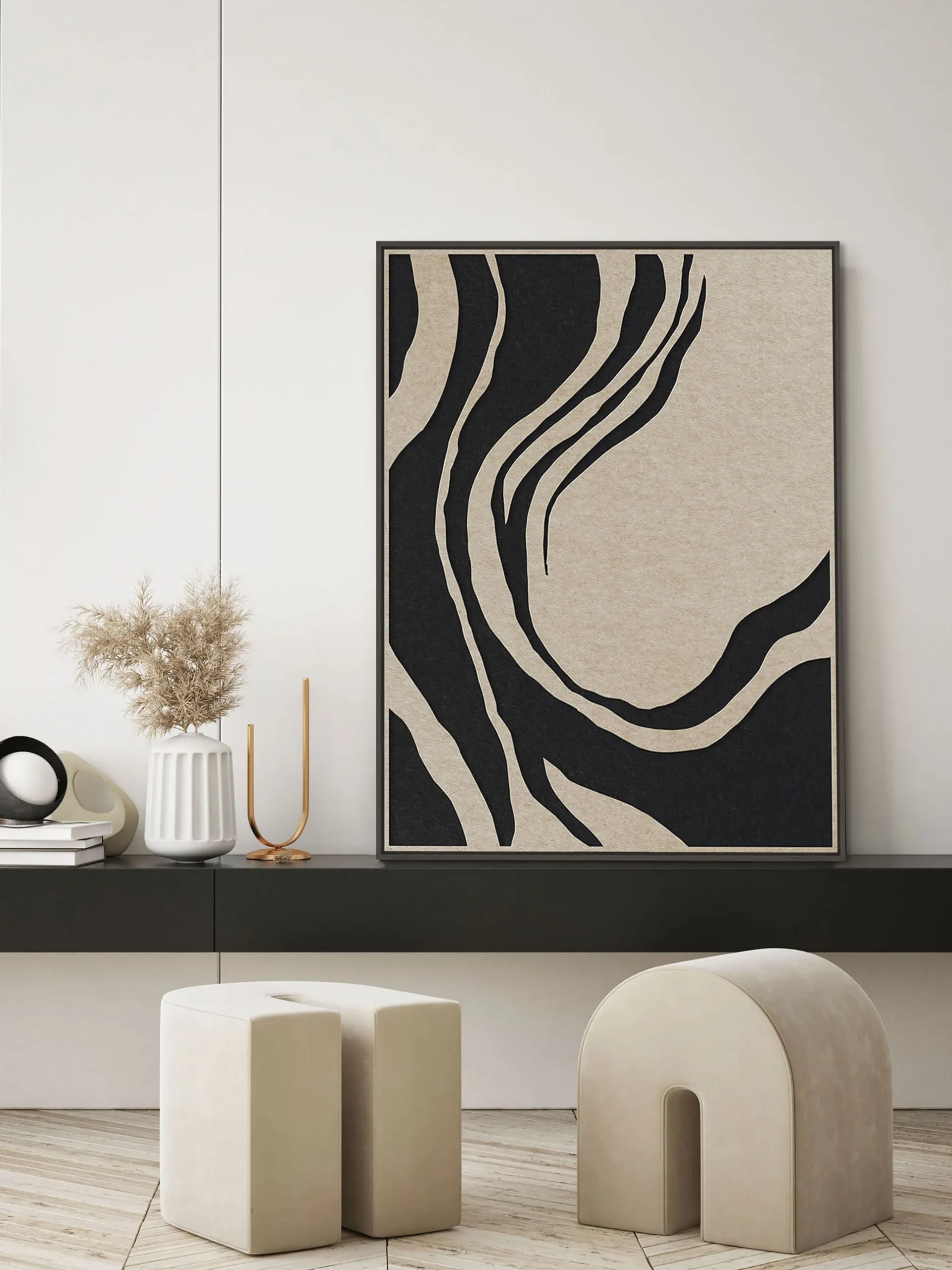 Arte da parete acustica Sacred Silence con cornice in legno
