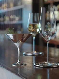 Bicchiere da martini placcato in argento fatto a mano Martelé