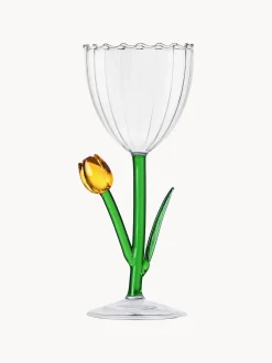 Bicchiere da vino fatto a mano in vetro borosilicato Botanica