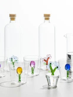 Bicchiere fatto a mano in vetro borosilicato Botanica
