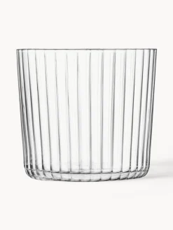 Bicchiere in vetro soffiato con rilievo scanalato Gio 4 pz