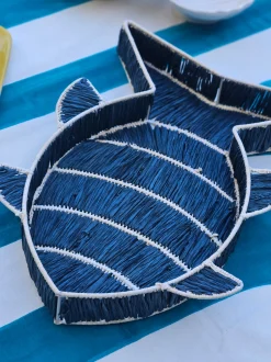 Cestino in rafia fatto a mano Fish