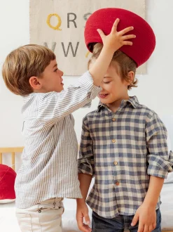 Cesto portaoggetti per bambini fatto a mano Back To School con coperchio