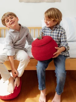 Cesto portaoggetti per bambini fatto a mano Back To School con coperchio