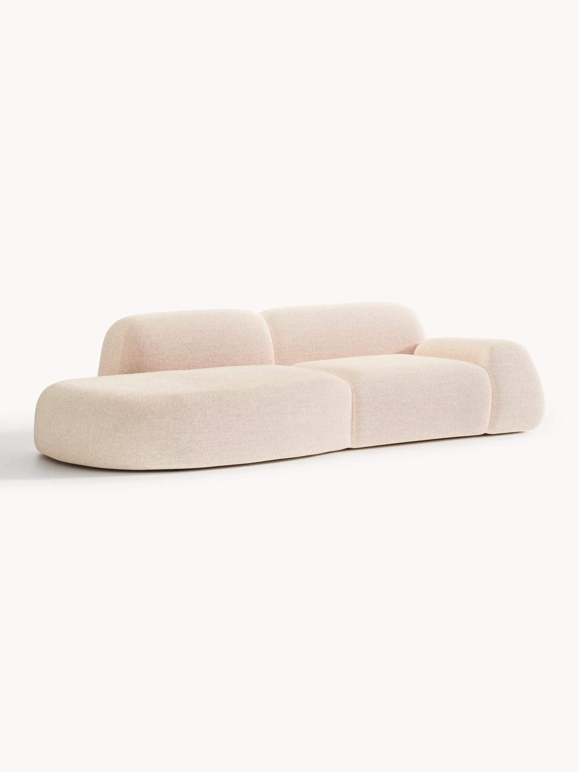Chaise componibile 3 posti in bouclé Wolke