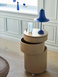 Contenitore a rotelle tondo Barboy, design Verner Panton