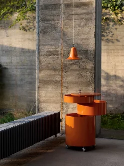 Contenitore a rotelle tondo Barboy, design Verner Panton