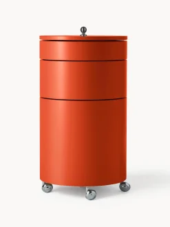 Contenitore a rotelle tondo Barboy, design Verner Panton