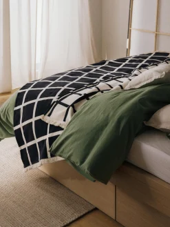 Coperta a quadri con frange Edison