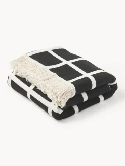 Coperta a quadri con frange Edison