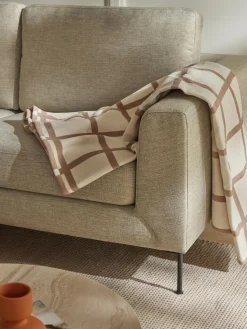 Coperta a quadri reversibile con frange Edison