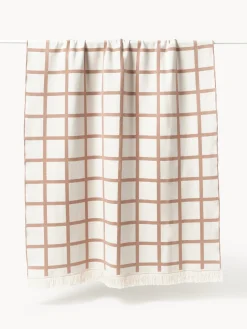 Coperta a quadri reversibile con frange Edison