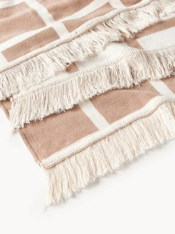 Coperta a quadri reversibile con frange Edison