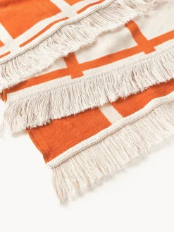 Coperta a quadri reversibile con frange Edison