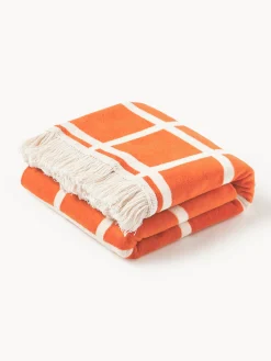 Coperta a quadri reversibile con frange Edison