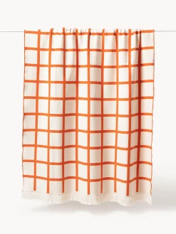 Coperta a quadri reversibile con frange Edison