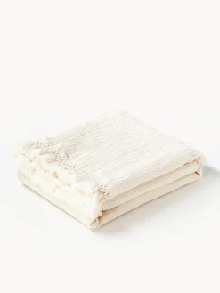 Coperta in cotone con frange Piera