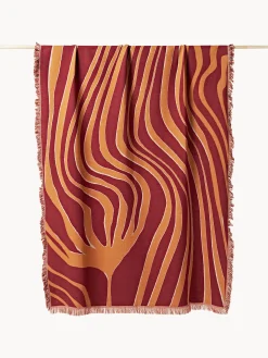 Coperta in cotone reversibile con frange Alia