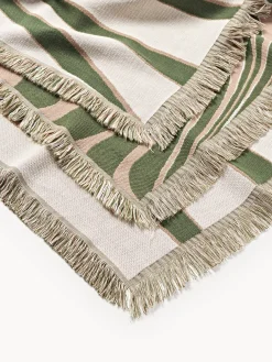 Coperta in cotone reversibile con frange Alia