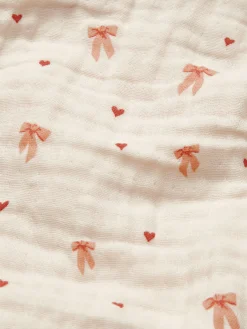 Coperta per neonati in cotone organico Bows