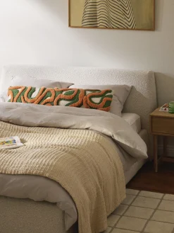 Copricuscino XL fatto a mano con design trapuntato Jiri