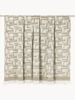 Copriletto jacquard con frange Fran