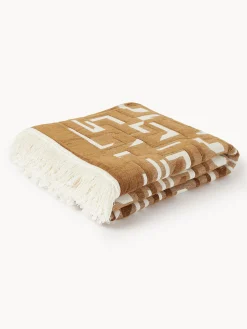 Copriletto jacquard con frange Fran