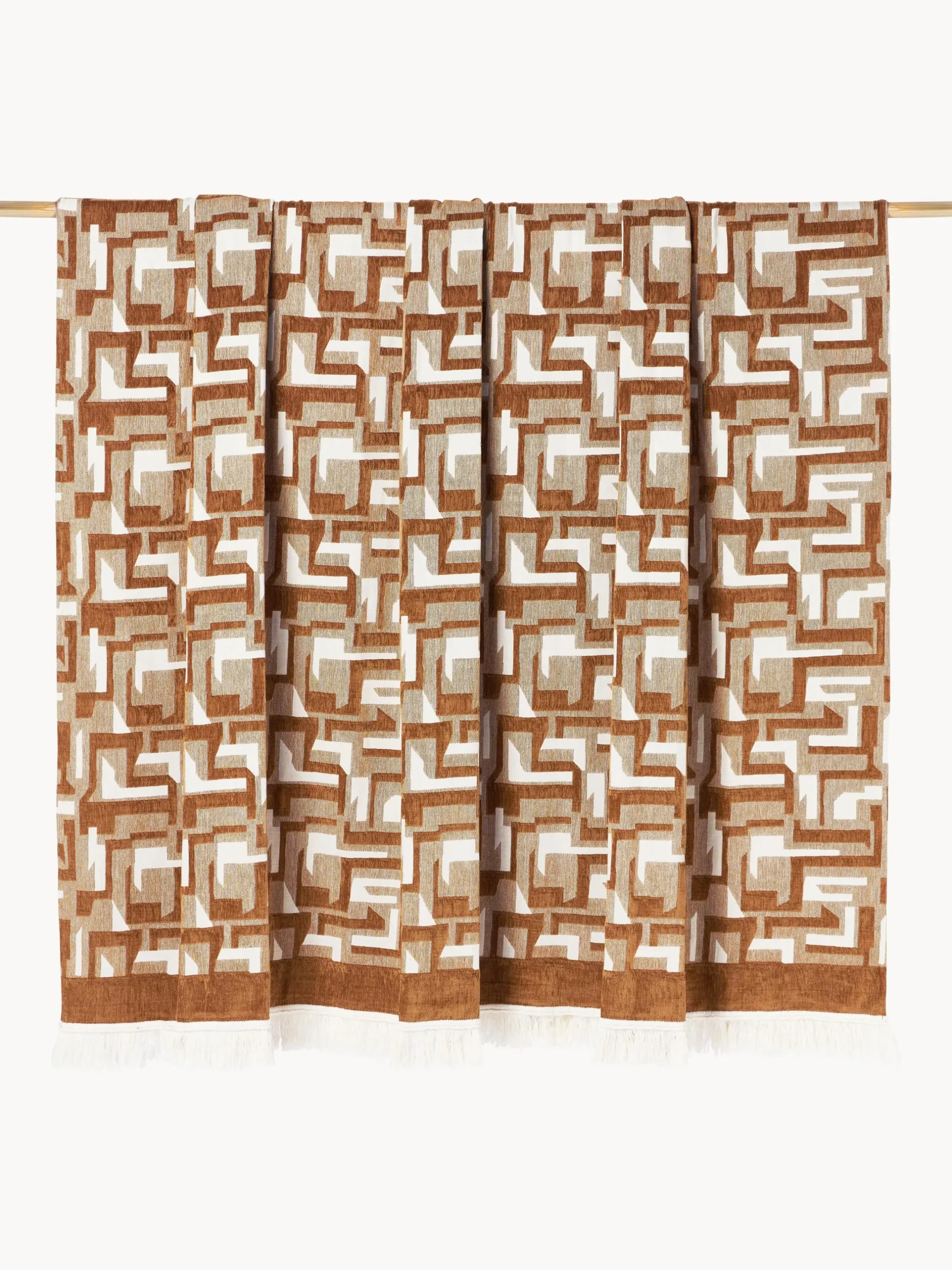 Copriletto jacquard con frange Fran