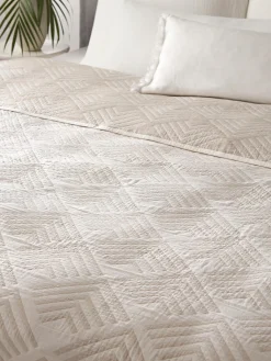 Copriletto jacquard con motivo grafico Milano