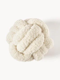 Cuscino annodato in tessuto teddy Dotty