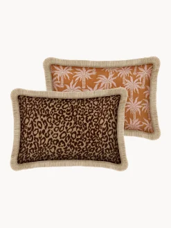 Cuscino reversibile da esterno fatto a mano Maya & Raffia