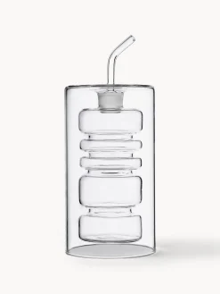 Distributore aceto e olio in vetro borosilicato fatto a mano Rings alt. 19 cm