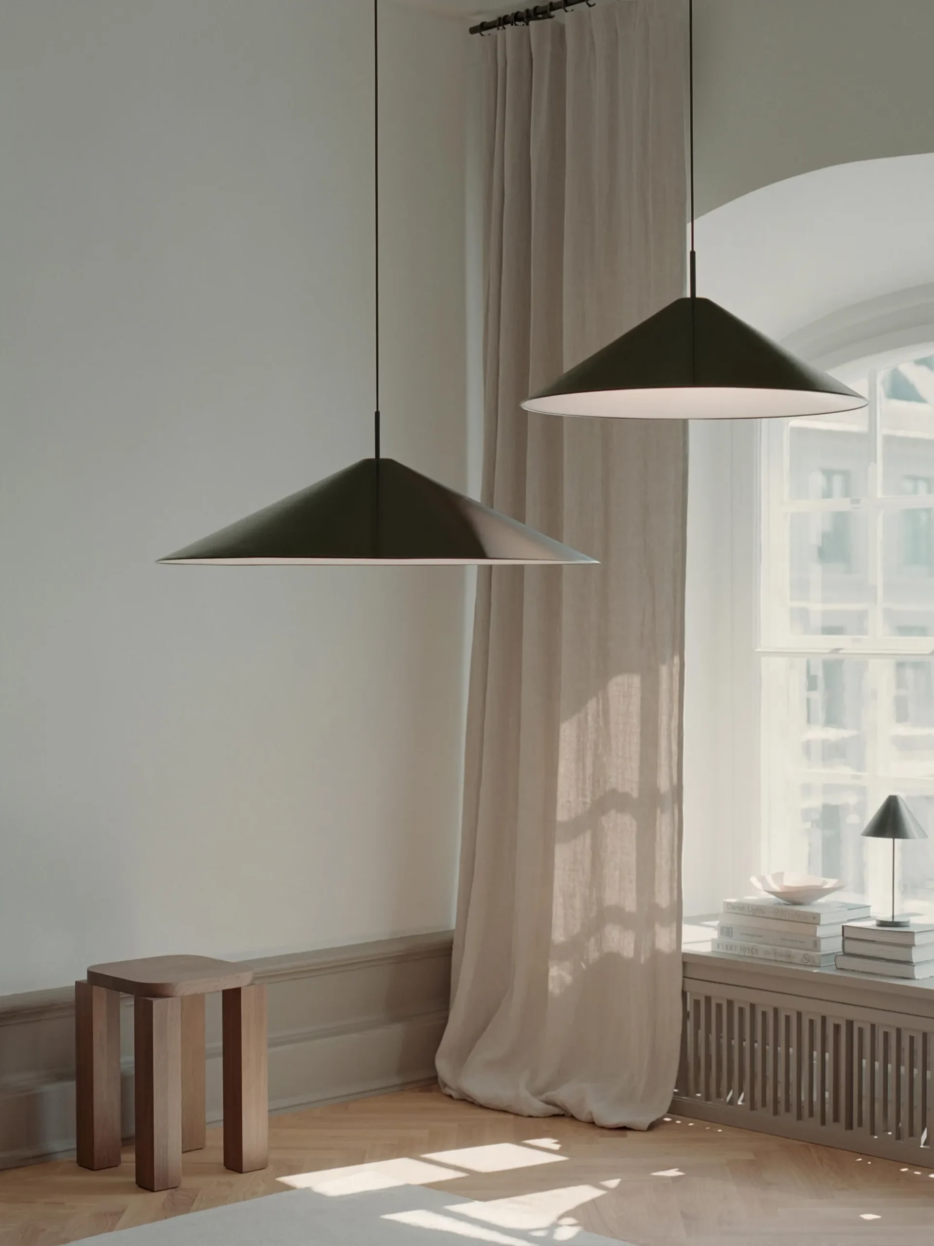 Lampada a sospensione grande con luce regolabile Brolly, Ø 90 cm
