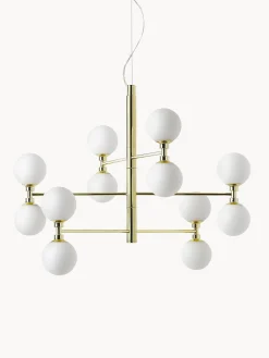 Lampada a sospensione grande con sfere in vetro opale Grover