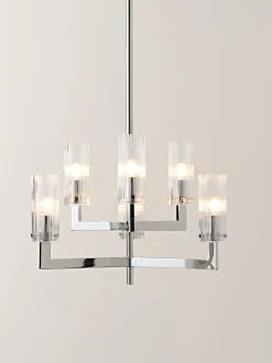 Lampada a sospensione in vetro millerighe Emmi