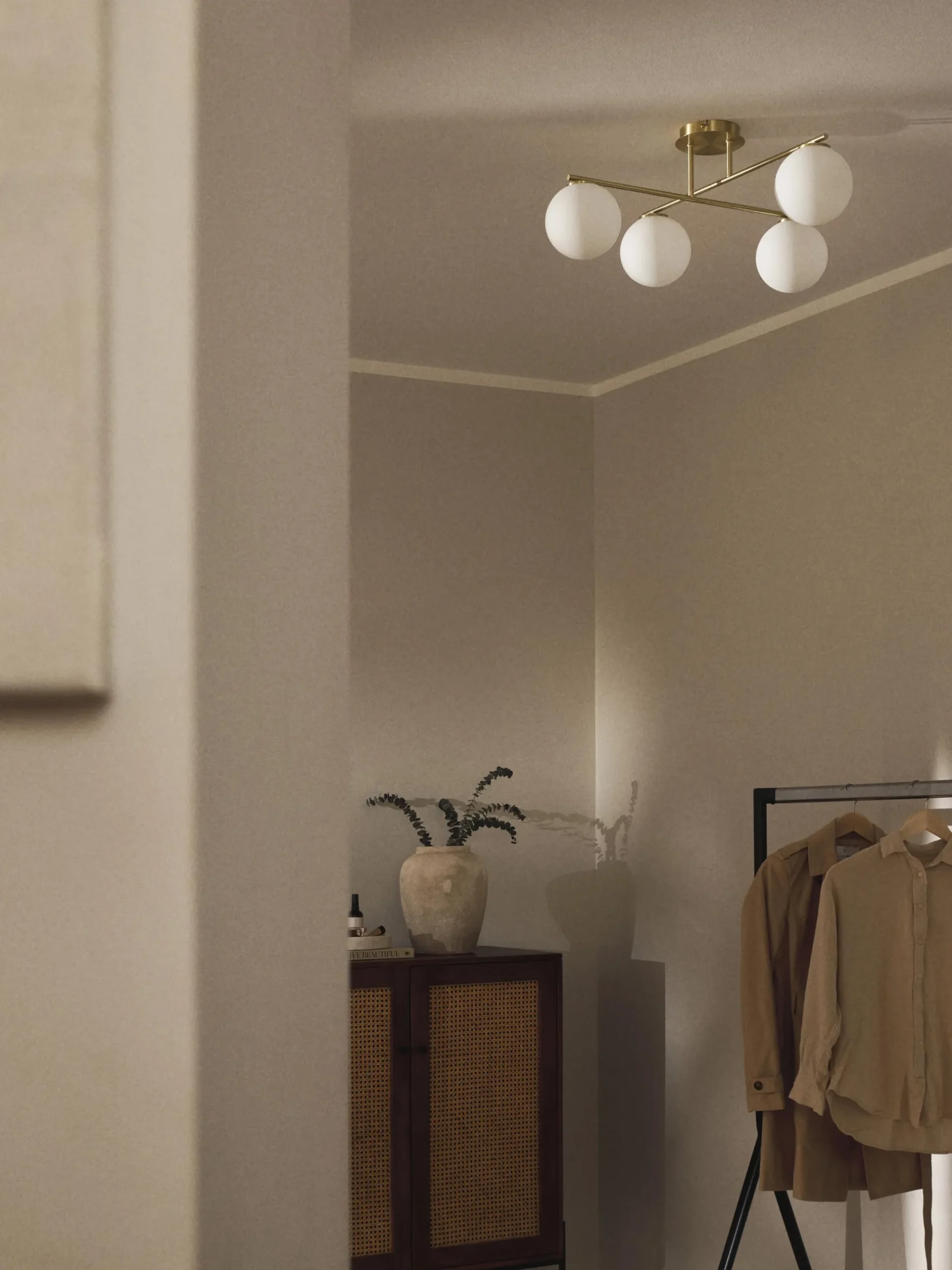 Lampada da soffitto in vetro opale Atlanta