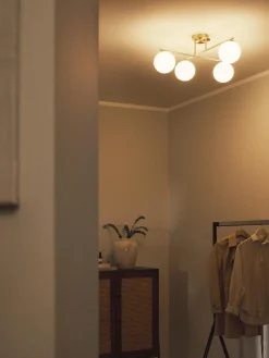 Lampada da soffitto in vetro opale Atlanta