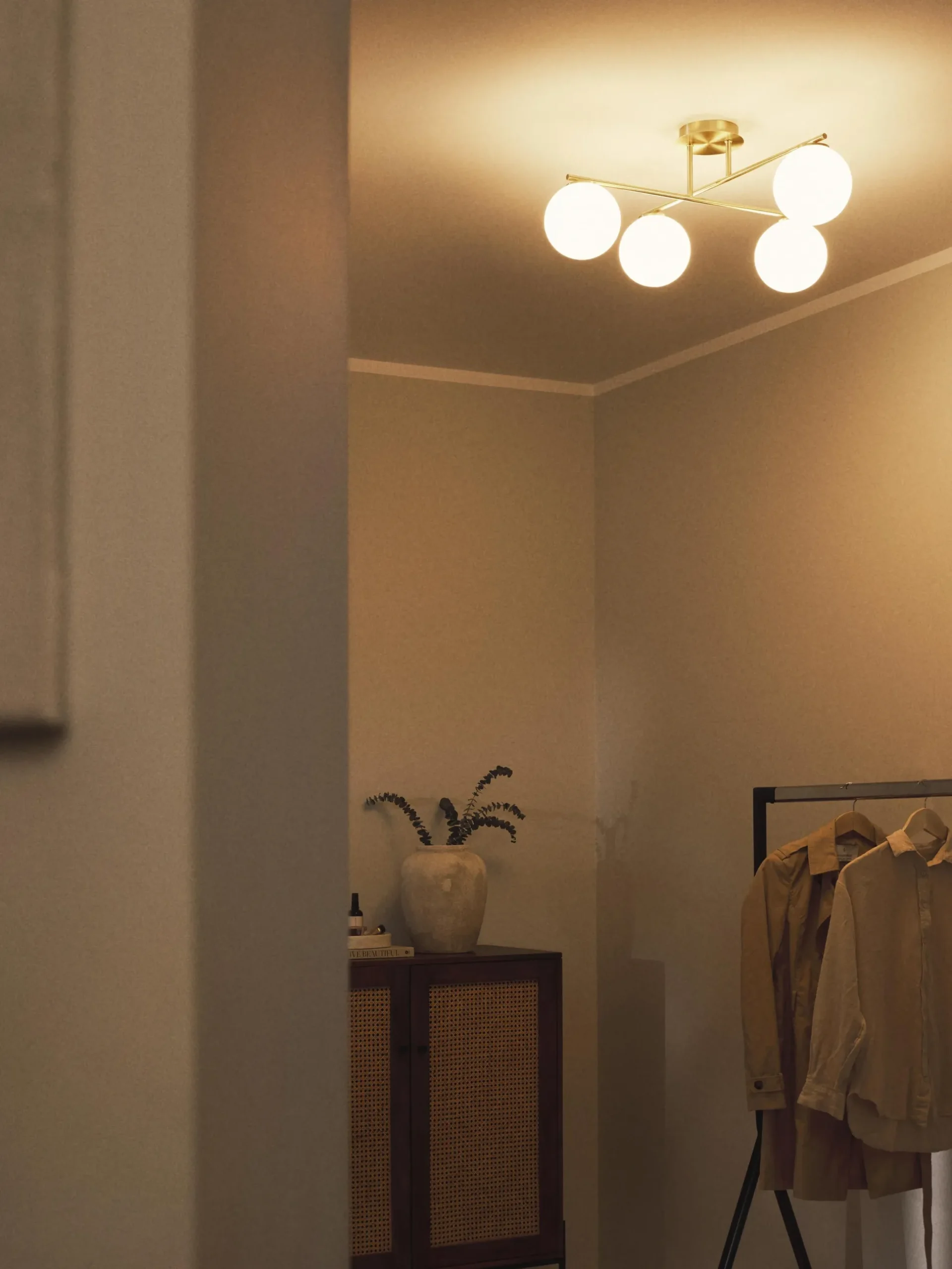 Lampada da soffitto in vetro opale Atlanta