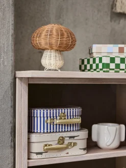 Lampada da tavolo in rattan fatta a mano Mushroom