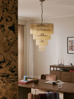 Lampadario grande in vetro Janae
