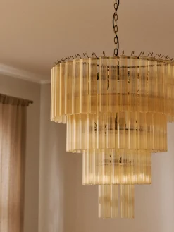 Lampadario grande in vetro Janae