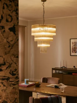 Lampadario grande in vetro Janae