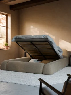 Letto imbottito con contenitore Wolke