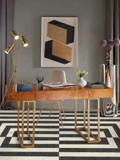 Passatoia a pelo corto lavabile Op Art by Jonathan Adler