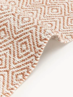 Passatoia da esterno tessuta a mano con motivo a rombi vintage Rika