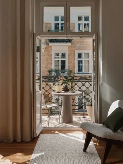 Passatoia da interno-esterno tessuta a mano con motivo a rombi vintage Rika