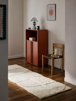 Passatoia soffice a pelo lungo con motivo in rilievo Jade