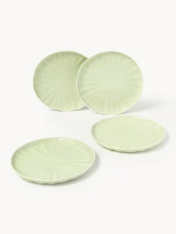 Piatti da colazione in porcellana con rilievo Sali 4 pz