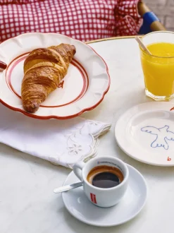 Piatto da dessert dipinto a mano Bird
