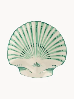 Piatto da portata dipinto a mano Shell Verde